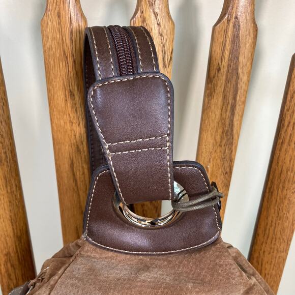 Wilsons Leather Y2K Retro Suede Sling Shoulder Bag Small Convertible Backpack